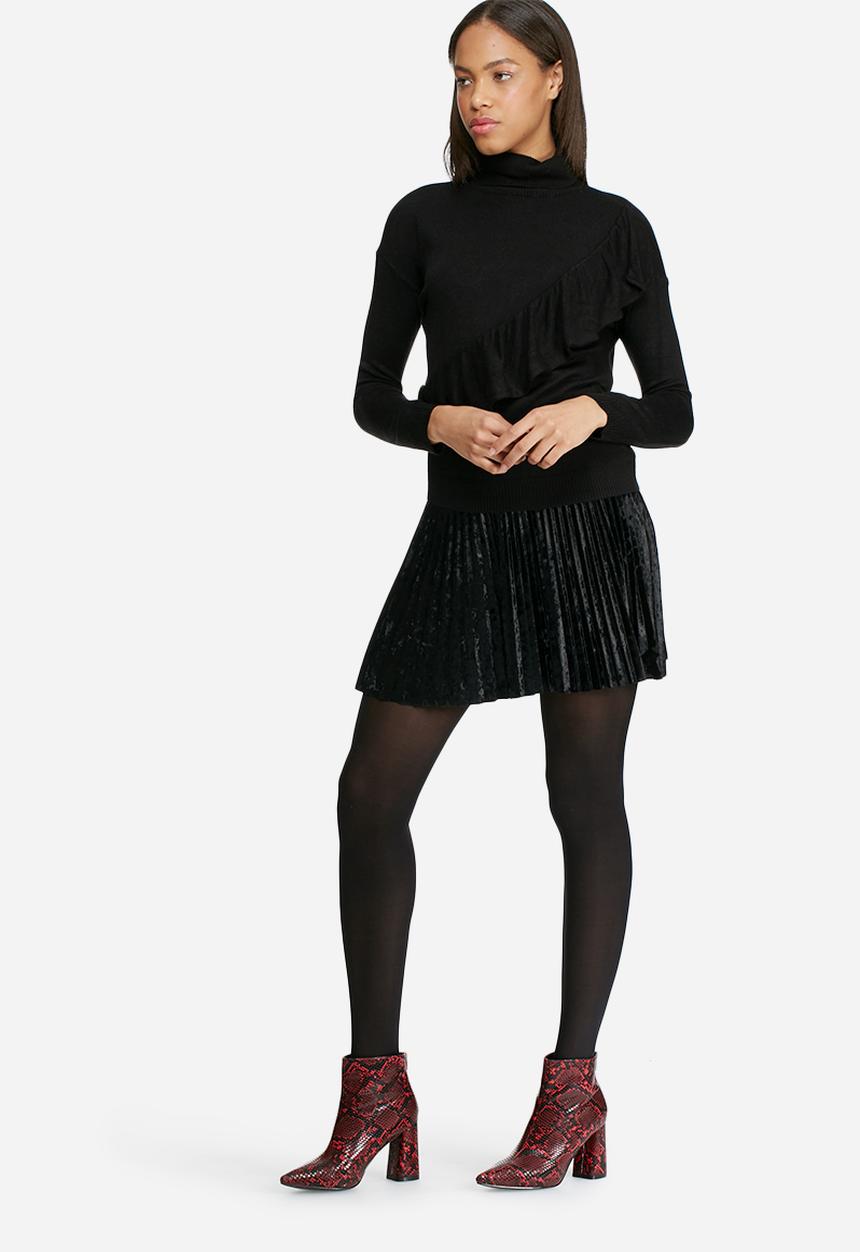 dailyfriday - Velvet pleated mini skirt