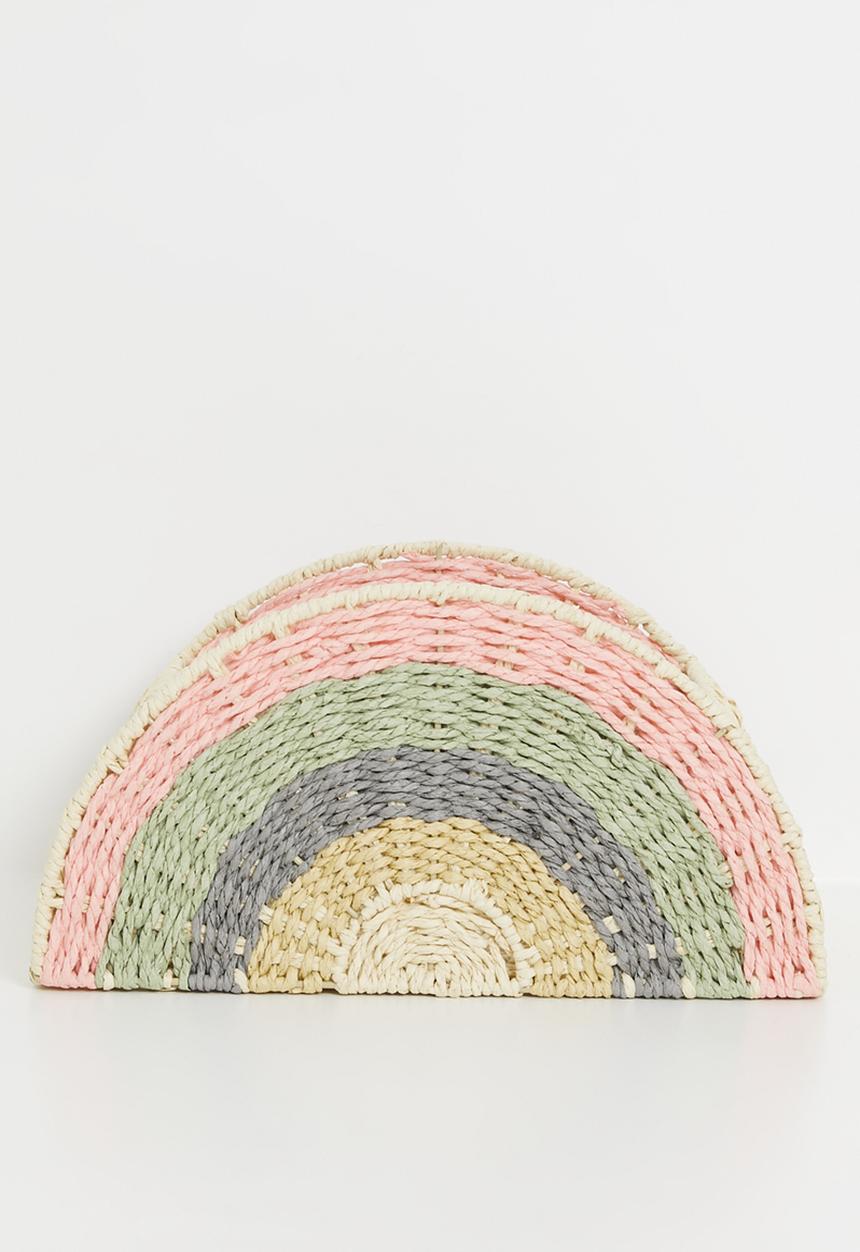 Pop Candy - Rainbow-shaped storage basket - neutral & green
