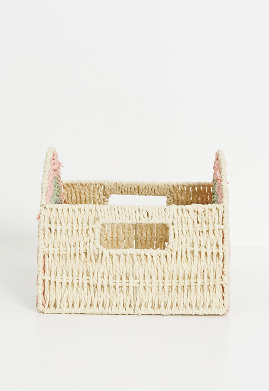 Pop Candy - Rainbow-shaped storage basket - neutral & green