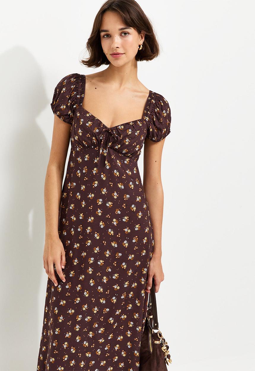 New Look - Maid midi - brown ditsy