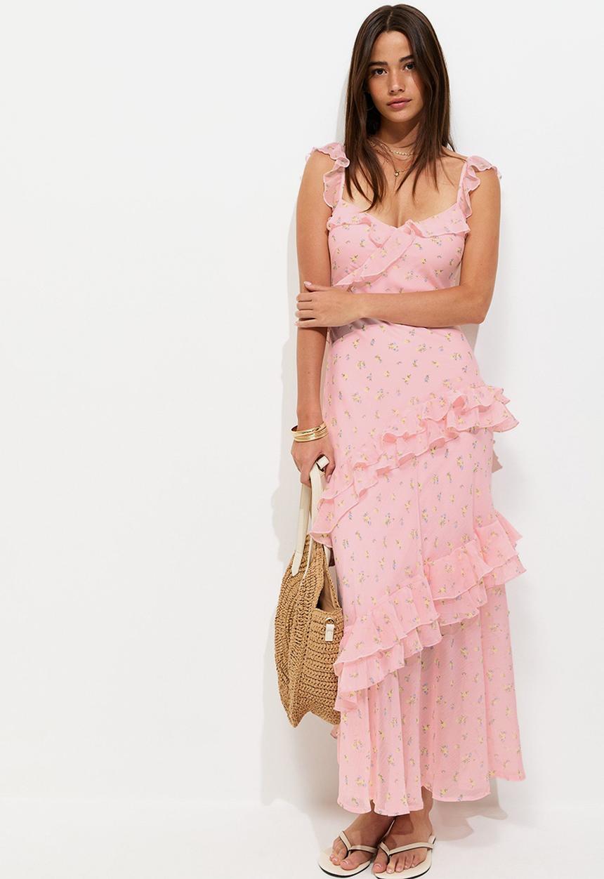 New Look - Vintage rose ruff maxi - pink