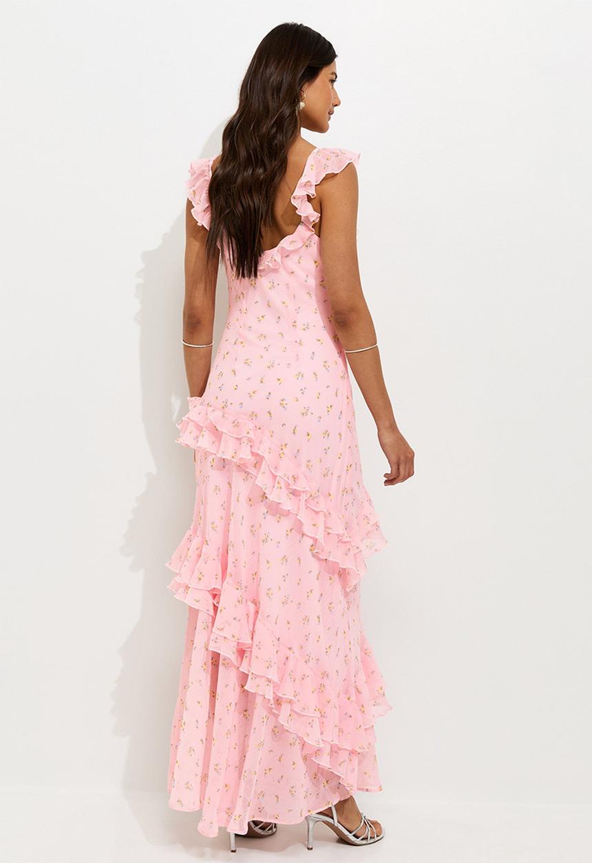 New Look - Vintage rose ruff maxi - pink