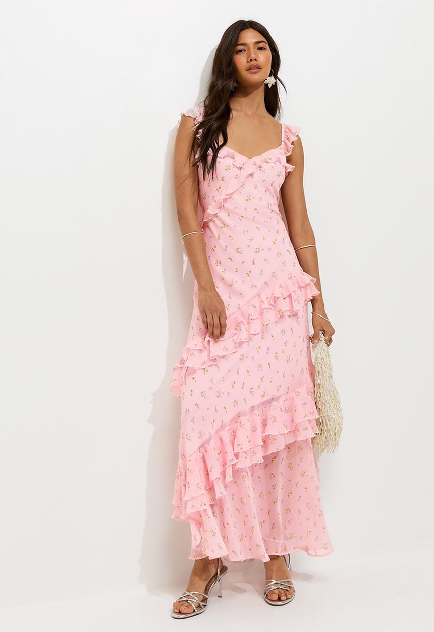 New Look - Vintage rose ruff maxi - pink