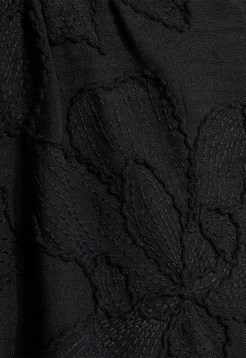 New Look - Tina emb puff sleeve T-shirt - black