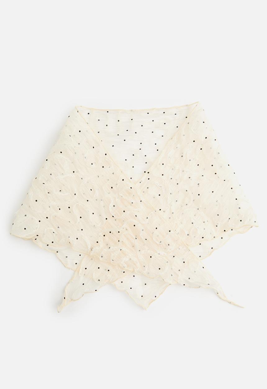 Tessa Design - Noel Sheer Headscarf With Tectured Pattern - White