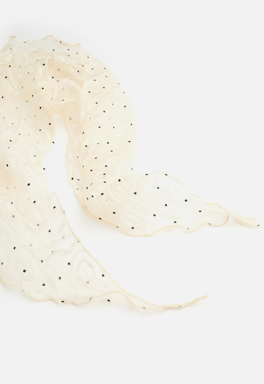 Tessa Design - Noel Sheer Headscarf With Tectured Pattern - White