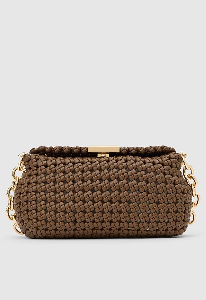 Forever New - Teagan weave chain bag in chocolate