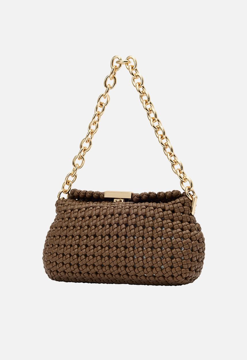 Forever New - Teagan weave chain bag in chocolate