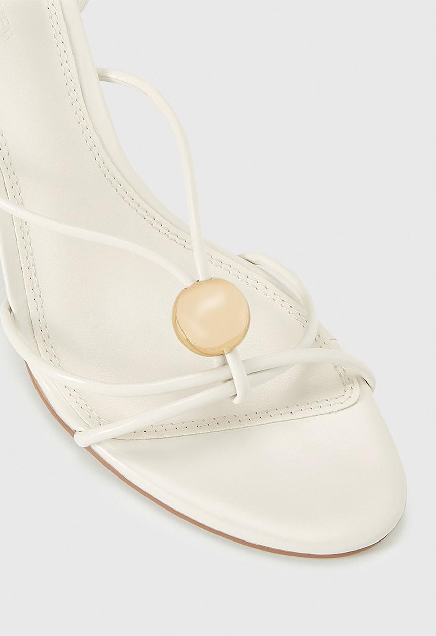 Forever New - Summer strappy metal trimmed heeled sandal in ivory