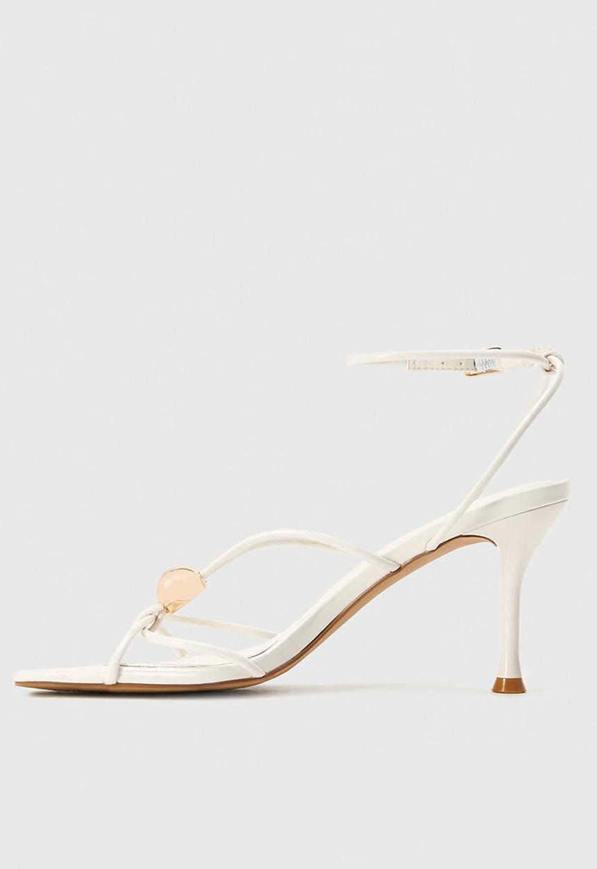 Forever New - Summer strappy metal trimmed heeled sandal in ivory
