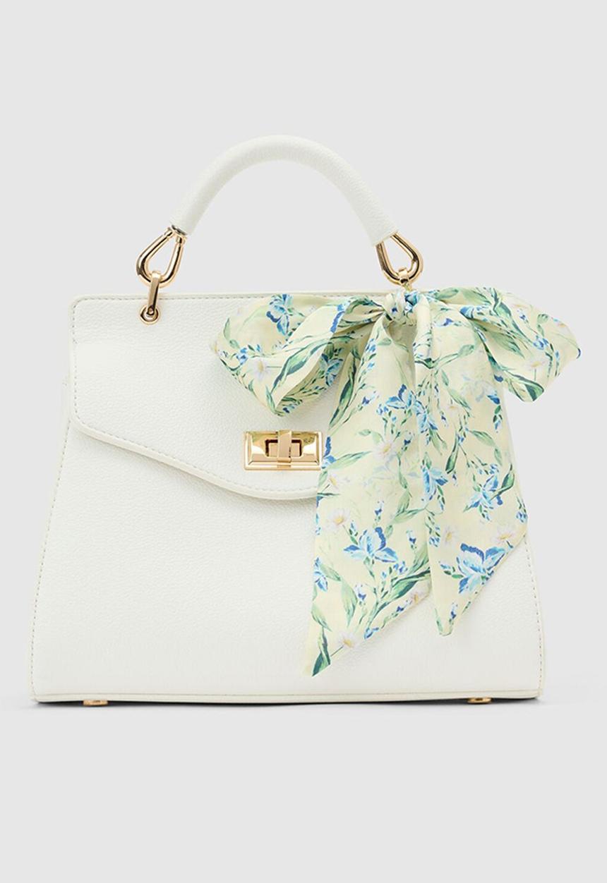Forever New - Tabitha lock top handle bag in white