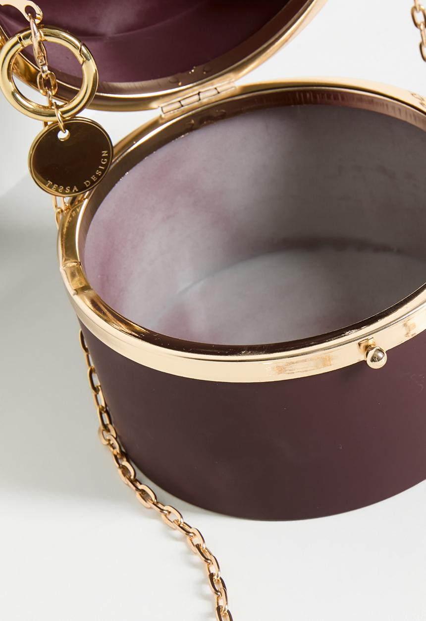 Tessa Design - Cylinder Vanity Bag-Burgundy