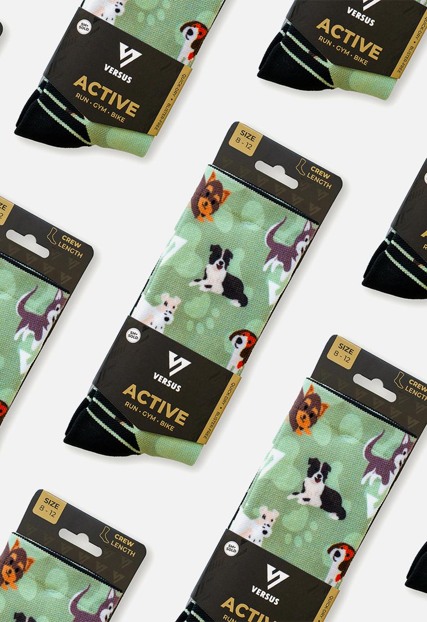 Versus - Dogs 2.0 Active Crew Socks - green