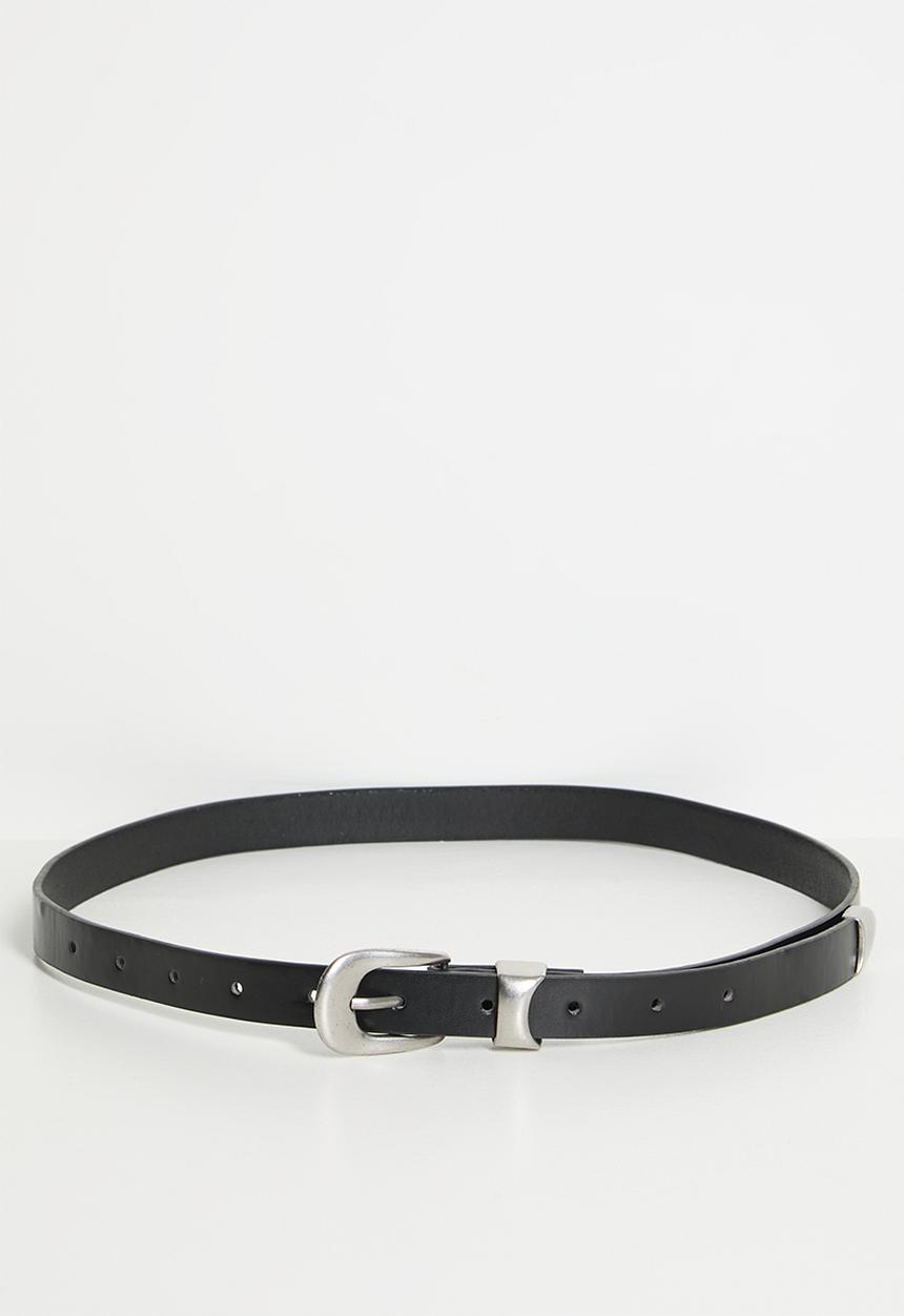 Tessa Design - Liana Classic Slim Belt With Silver Buckle - Black