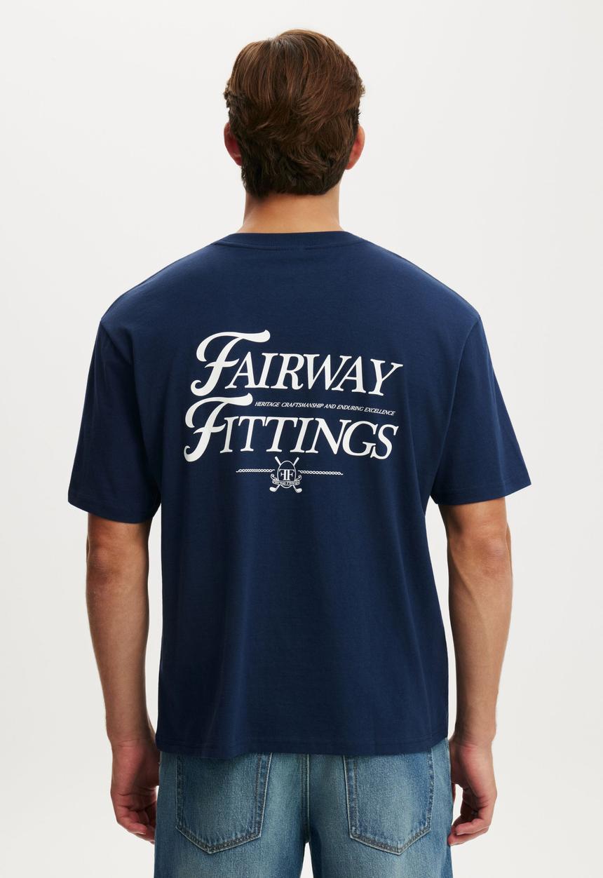 Cotton On - Everyday Fit Graphic T-Shirt-Indigo / Fairway Fittings