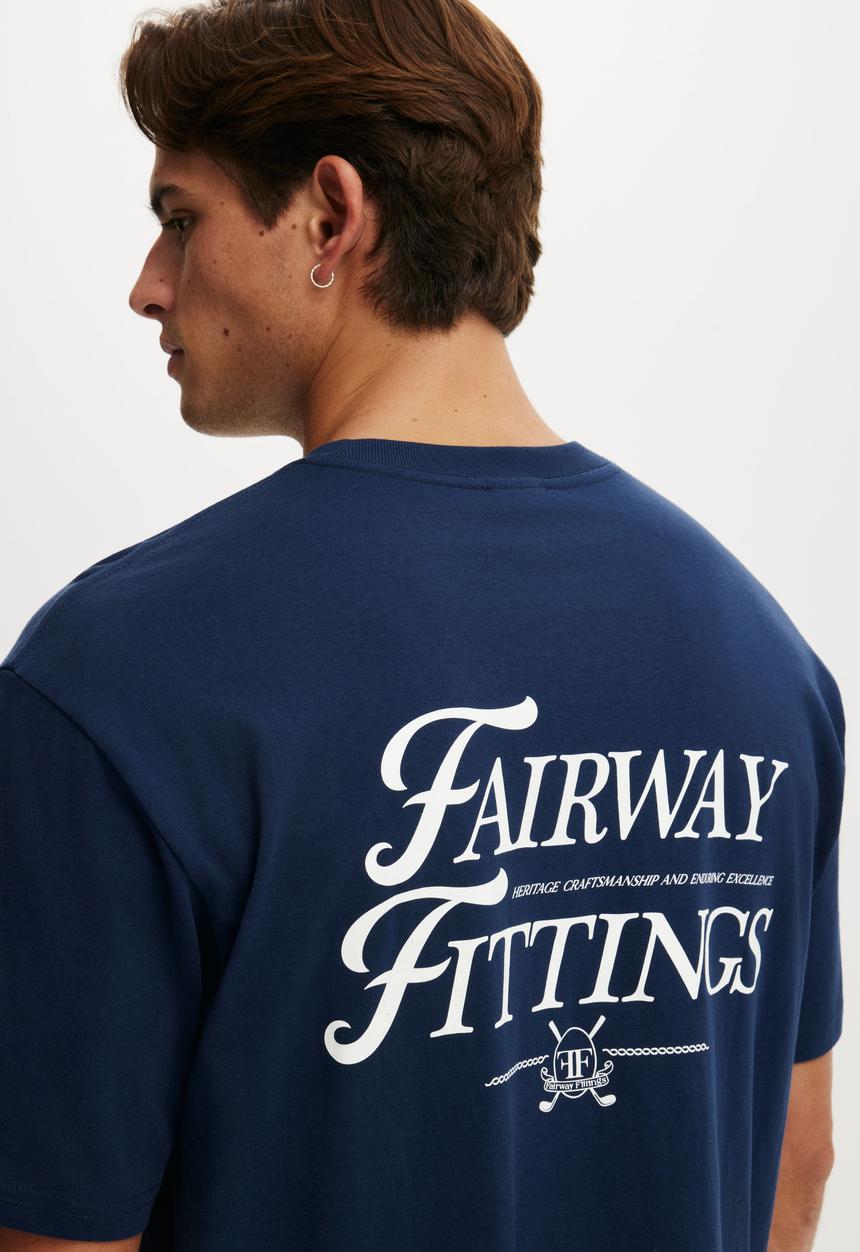 Cotton On - Everyday Fit Graphic T-Shirt-Indigo / Fairway Fittings