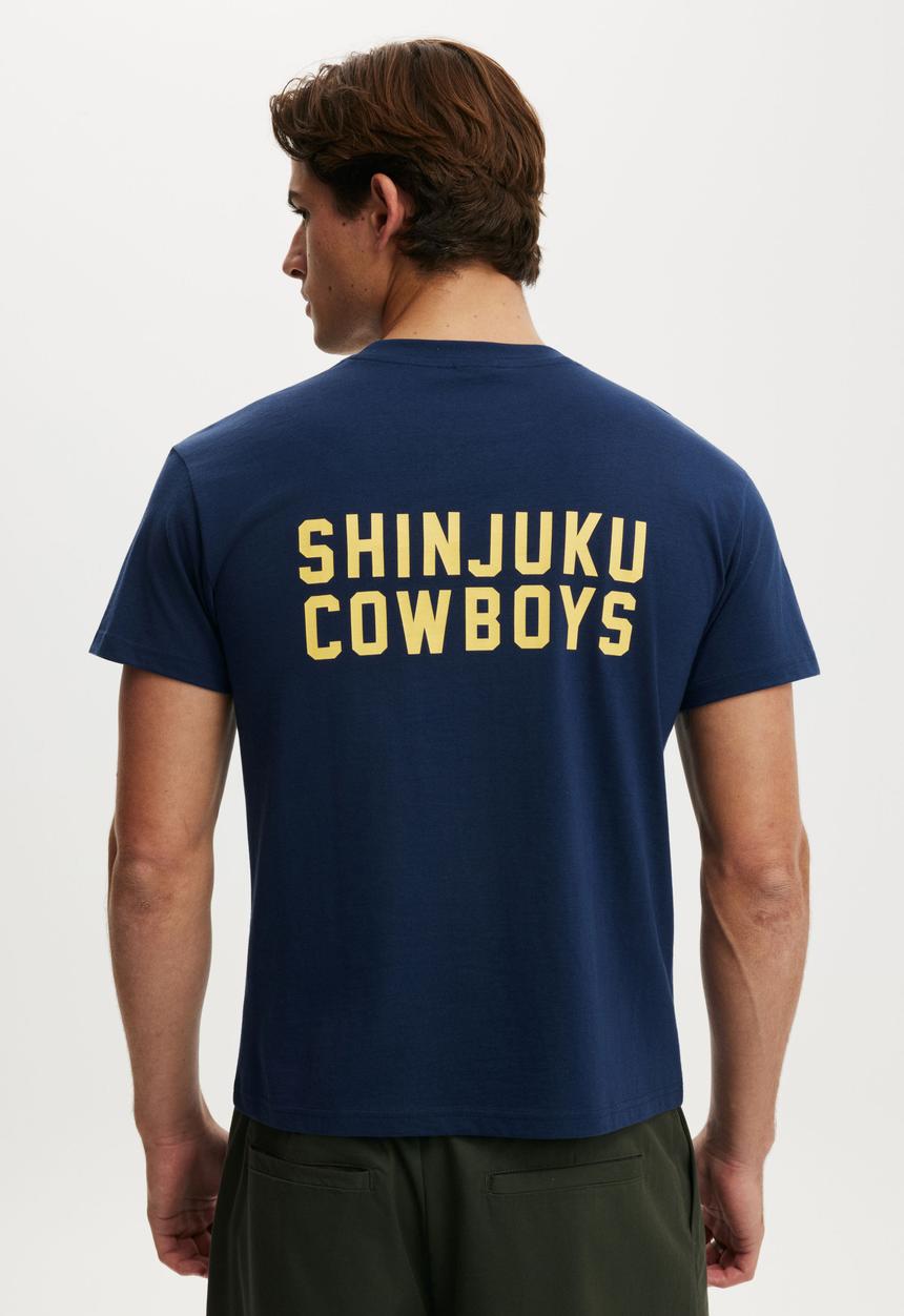 Cotton On - Fitted Graphic T-Shirt-Indigo / Shinjuku