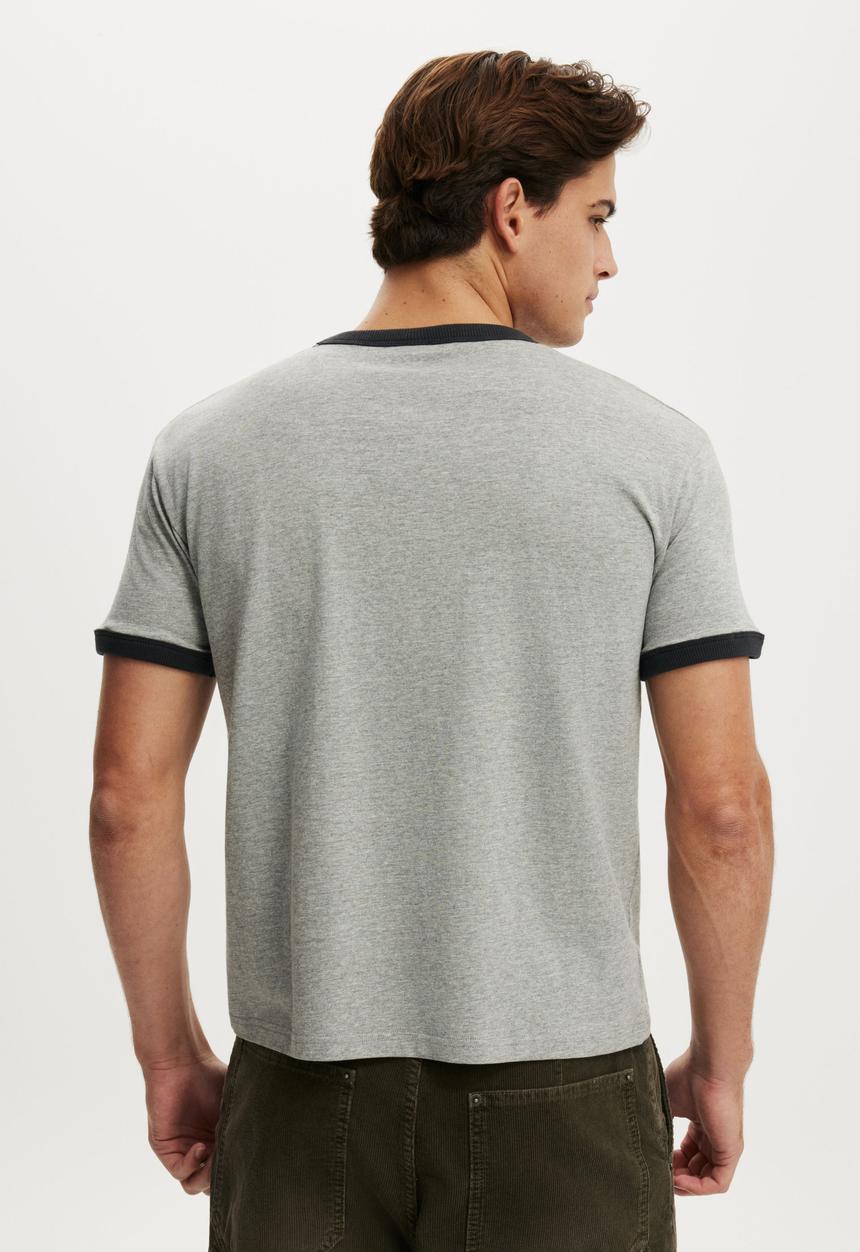 Cotton On - Fitted Graphic T-Shirt-Grey Marle / Akita City