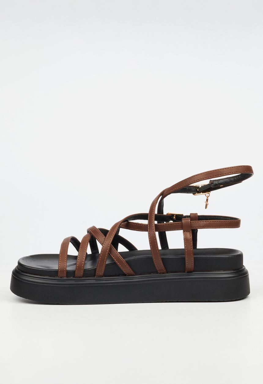 Rock & Co - Absolut 7 multi-strap chunky sandal - chocolate