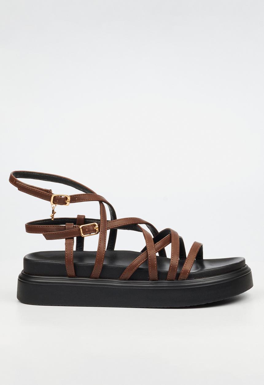 Rock & Co - Absolut 7 multi-strap chunky sandal - chocolate
