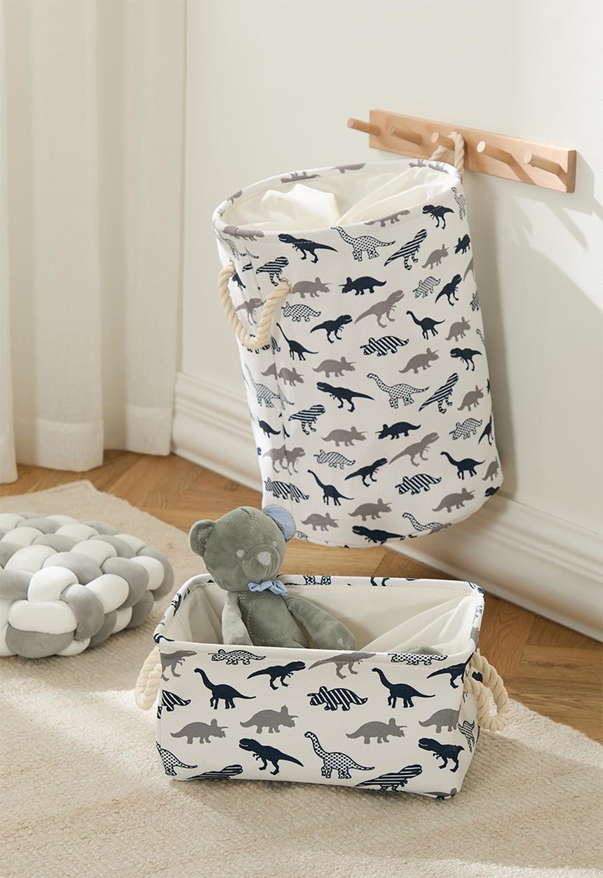 Pop Candy - Printed laundry bin & basket set - white/dino aop