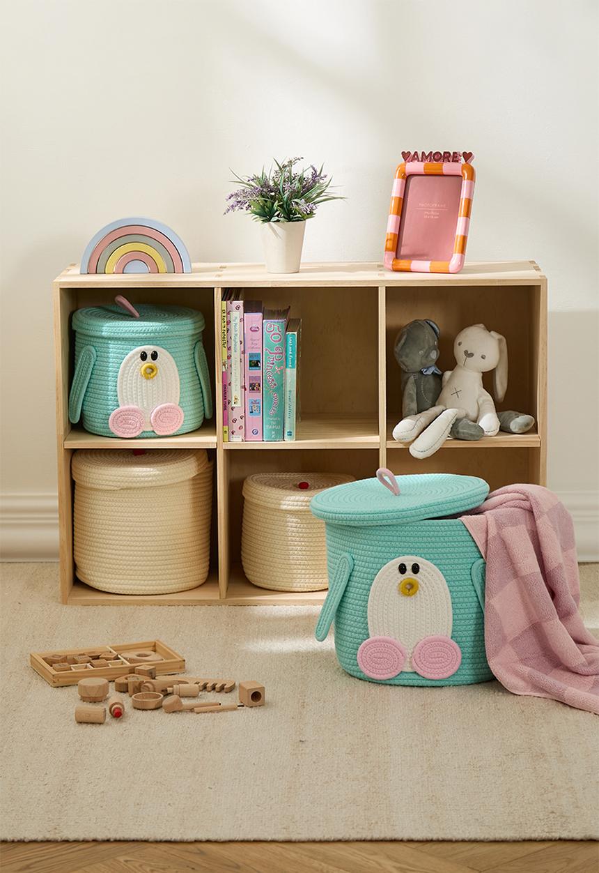 Pop Candy - Woven novelty laundry bin M - turquoise
