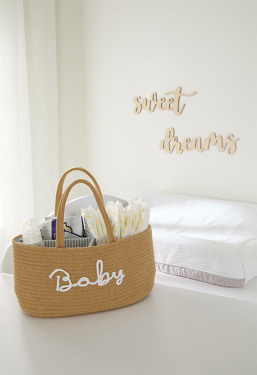 Pop Candy - Woven diaper organizer caddy - neutral