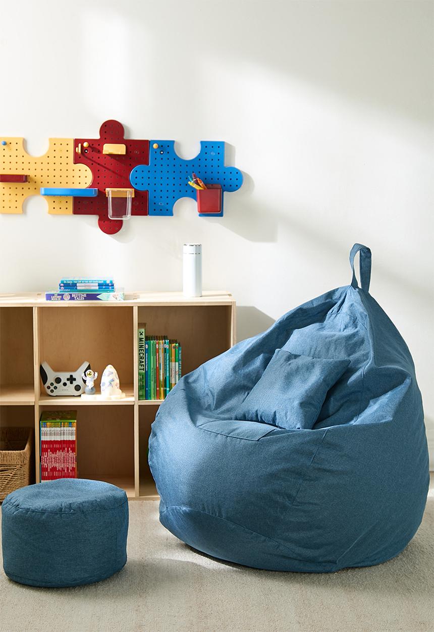Pop Candy - Bean bag with ottoman - blue