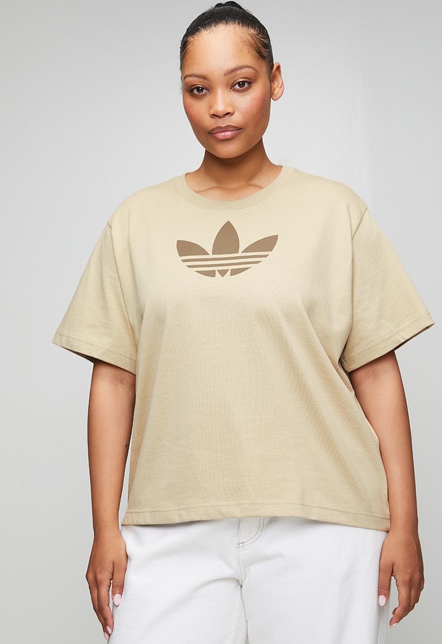 adidas Originals - Plus trefoil boxy t w tee - khaki three/khaki six