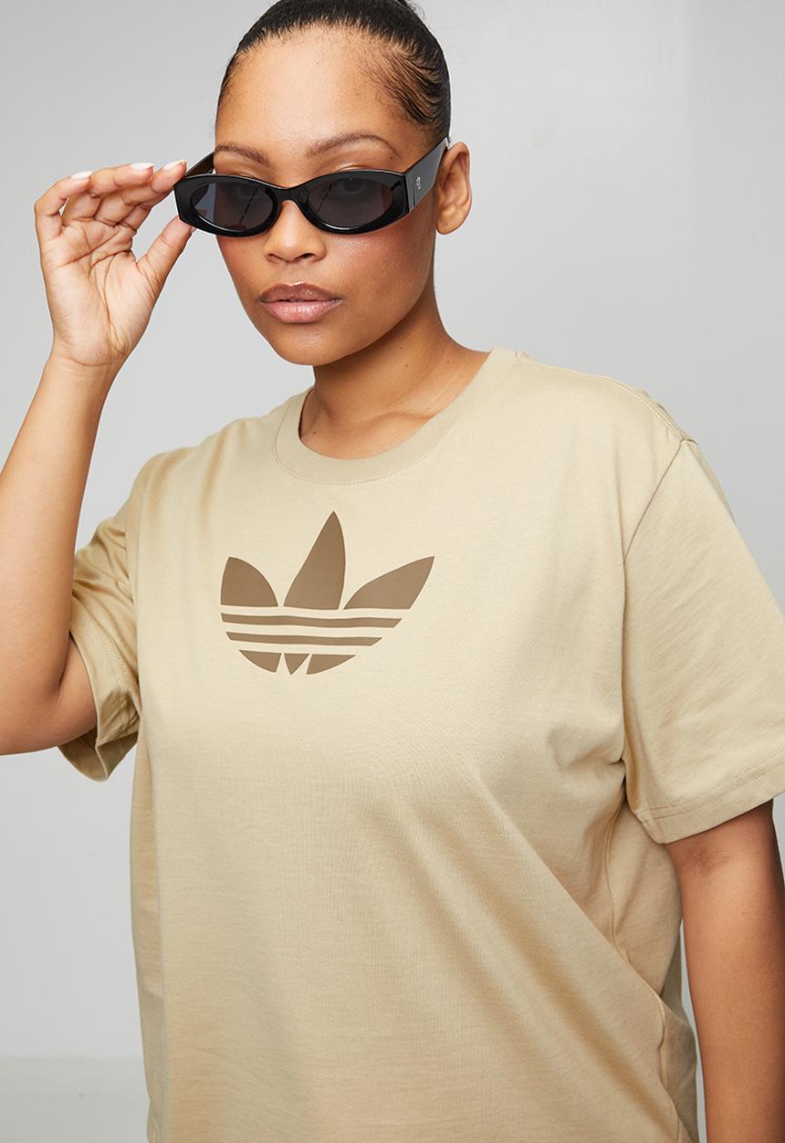adidas Originals - Plus trefoil boxy t w tee - khaki three/khaki six