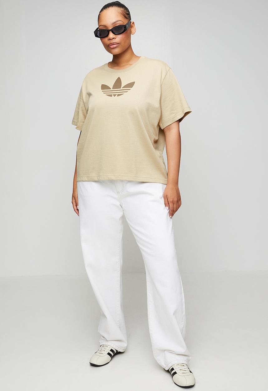 adidas Originals - Plus trefoil boxy t w tee - khaki three/khaki six