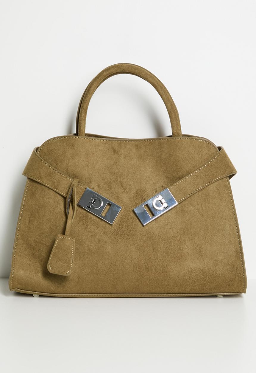 Tessa Design - Tallulah Structured Buckle Detail Tote-Tan
