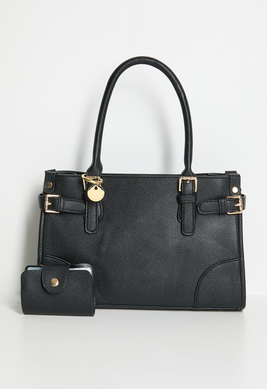 Tessa Design - Siena Structured Top Handle Bag-Black