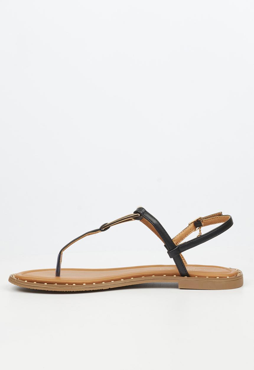Miss Black - Alia 6 classic triangle trim sandal - black