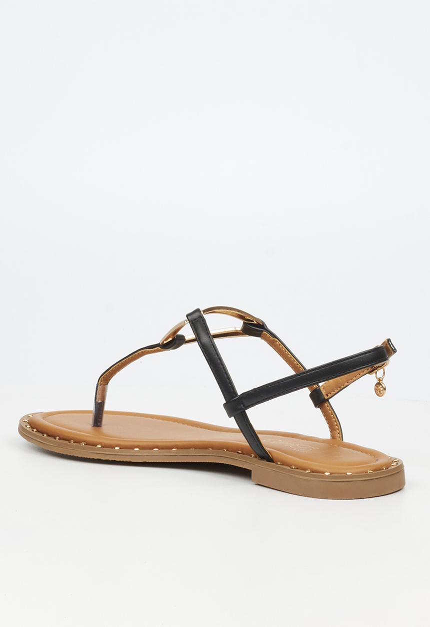 Miss Black - Alia 6 classic triangle trim sandal - black
