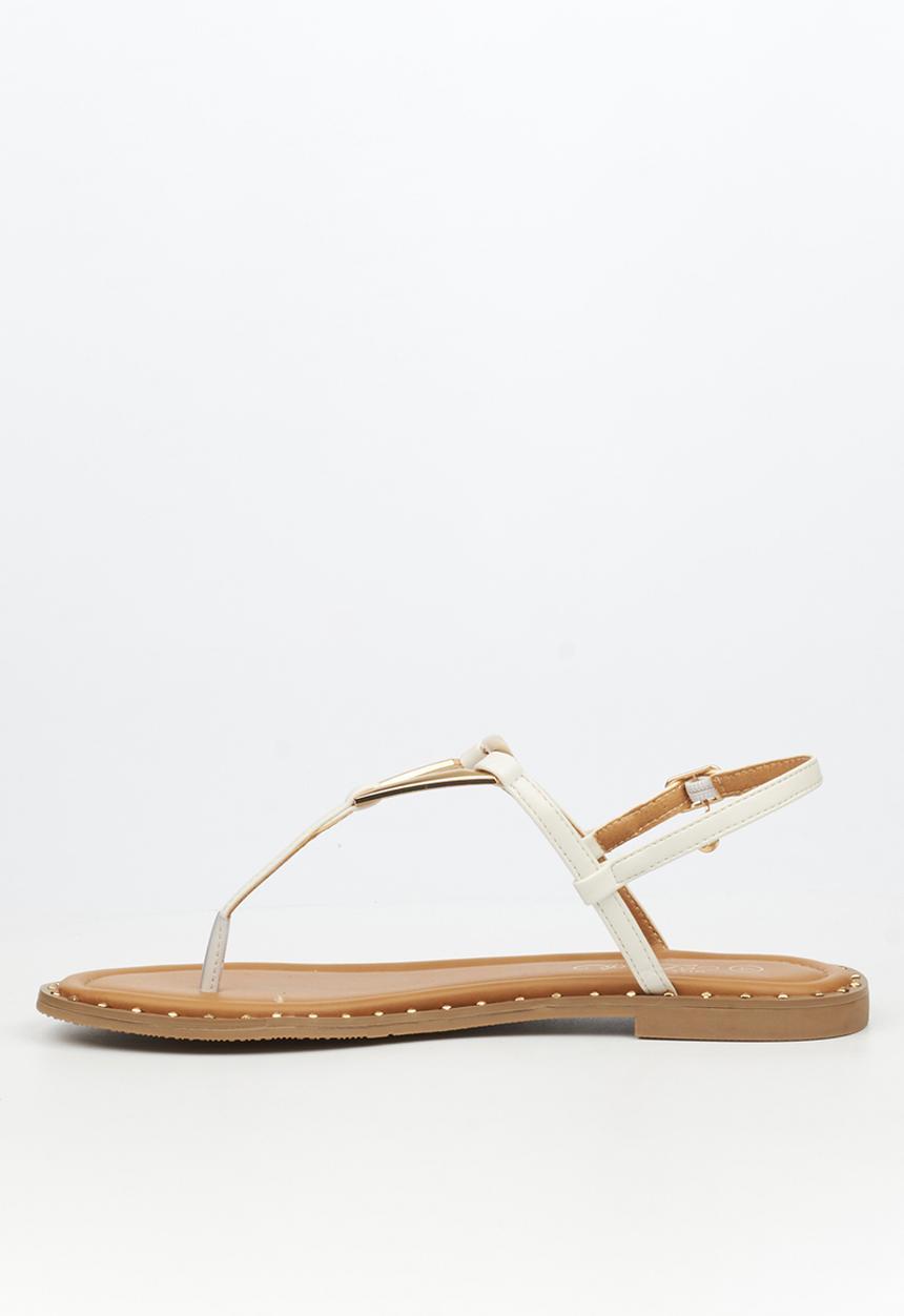 Miss Black - Alia 6 classic triangle trim sandal - ivory