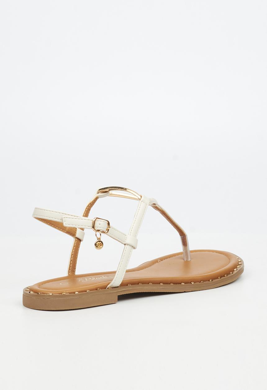 Miss Black - Alia 6 classic triangle trim sandal - ivory