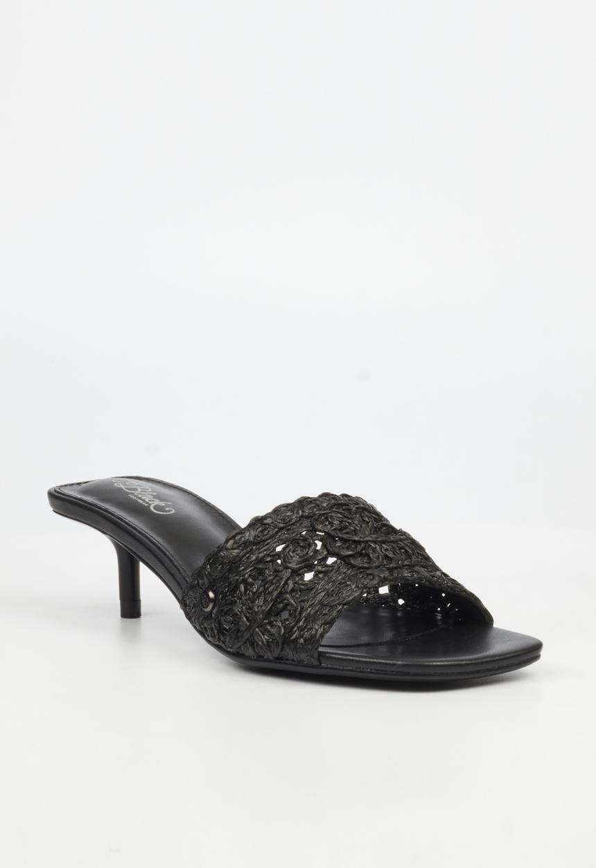 Miss Black - Devlin 1 macrame low heel - black