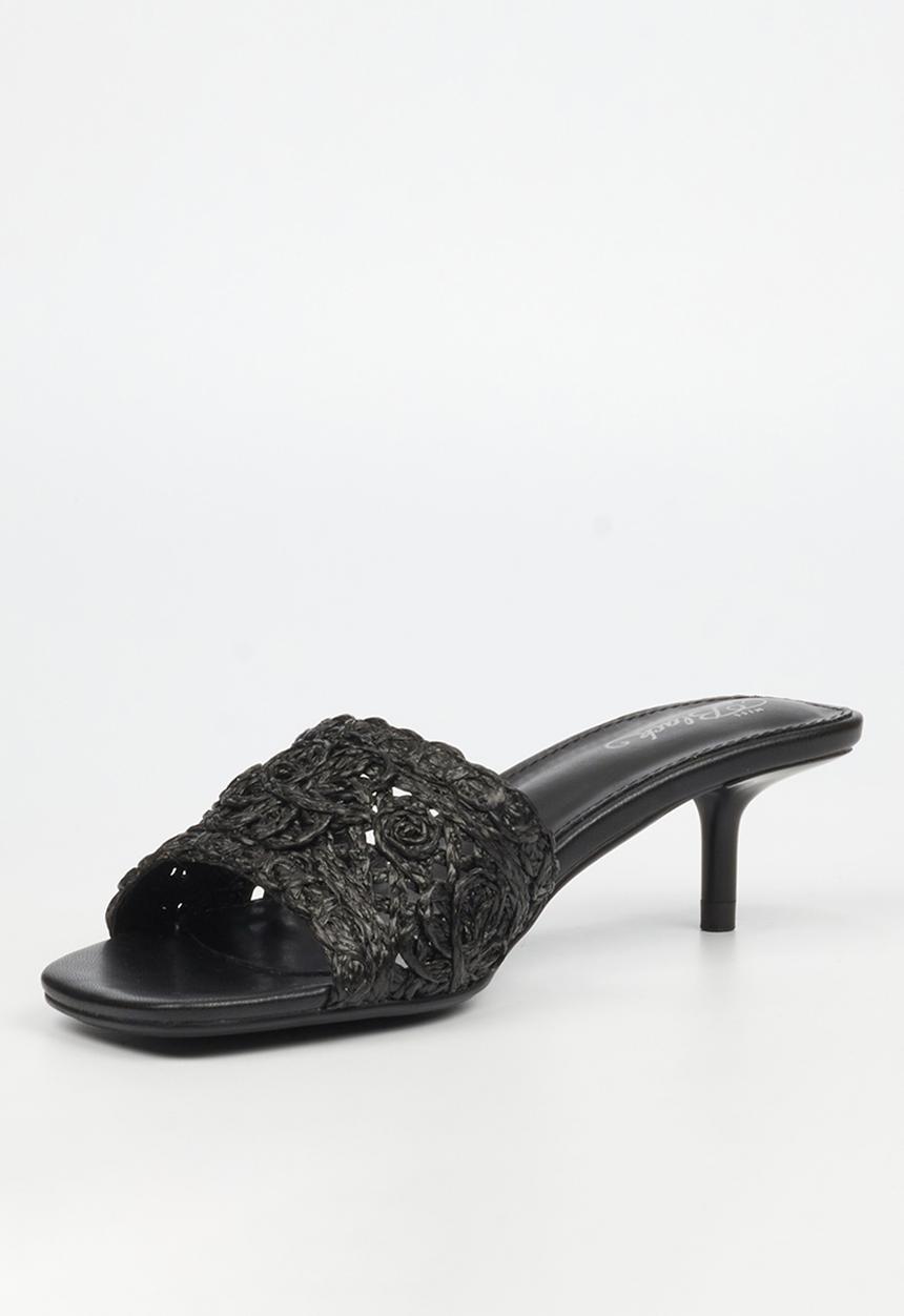 Miss Black - Devlin 1 macrame low heel - black