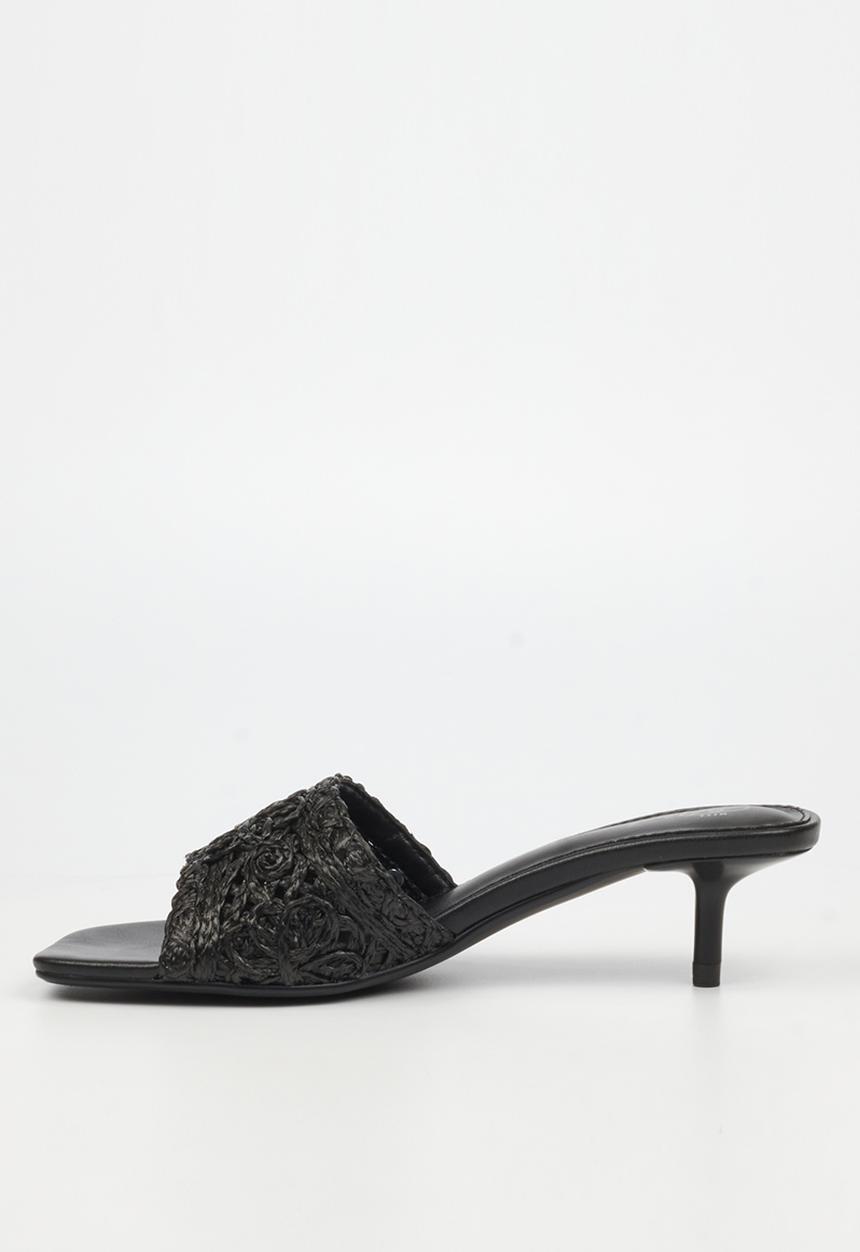 Miss Black - Devlin 1 macrame low heel - black