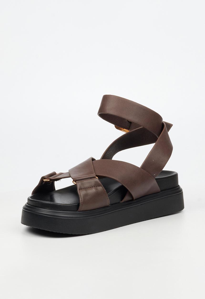 Rock & Co - Absolut 9 cross-over chunky sandal - chocolate