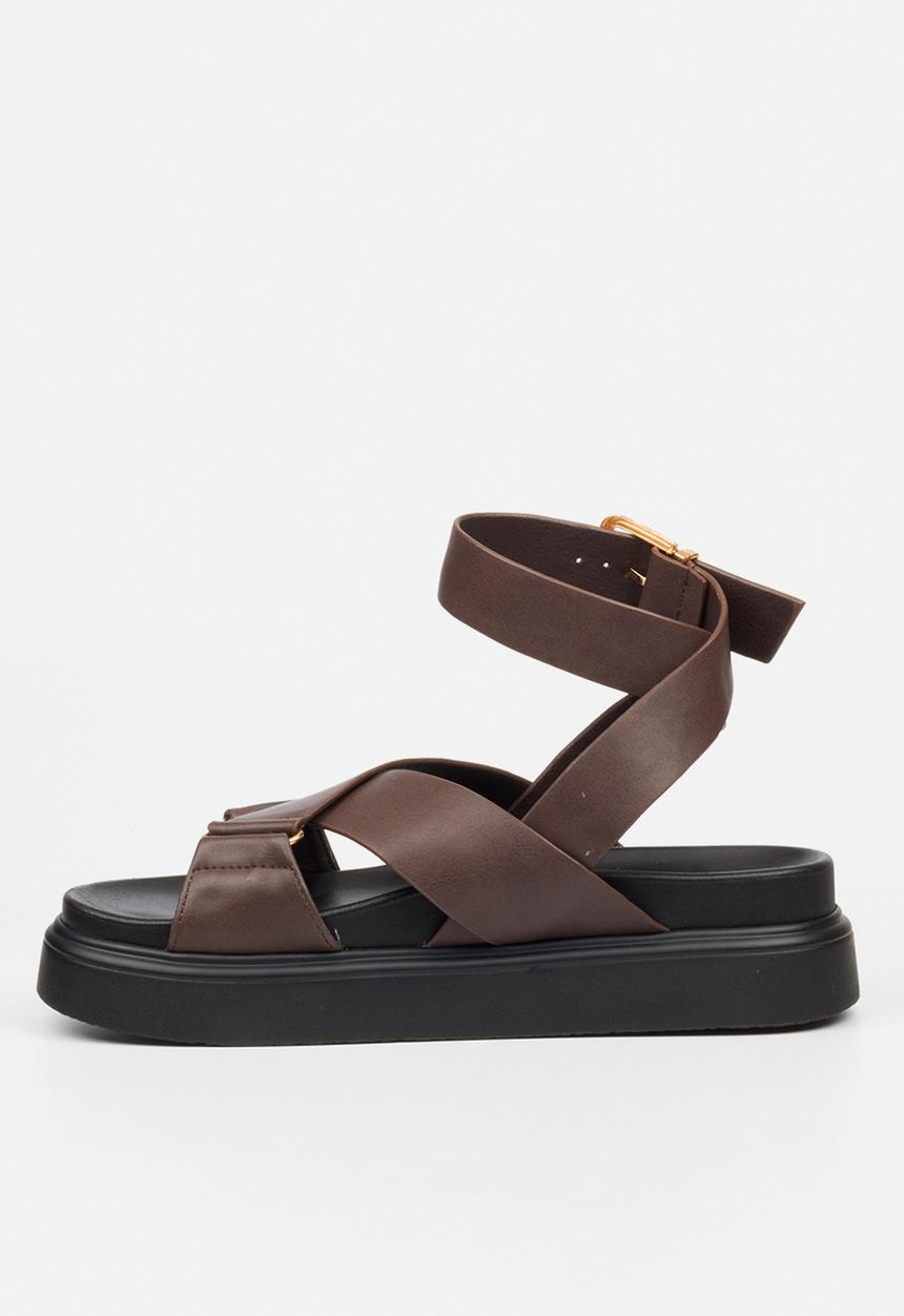 Rock & Co - Absolut 9 cross-over chunky sandal - chocolate