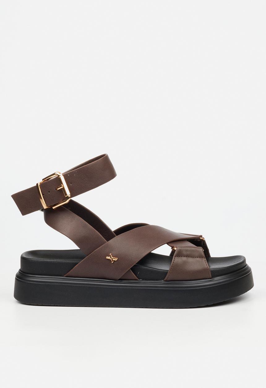 Rock & Co - Absolut 9 cross-over chunky sandal - chocolate