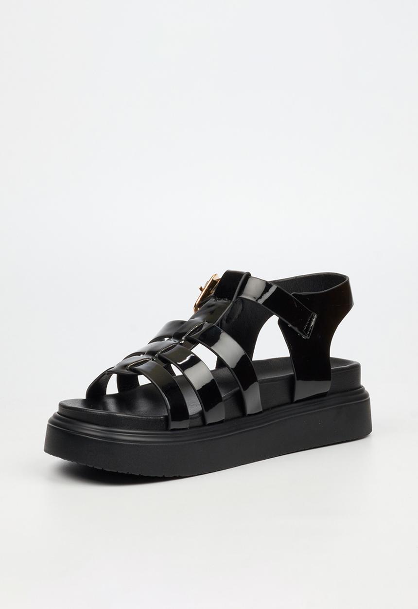 Rock & Co - Absolut 11 triple strap t-bar chunky sandal - black