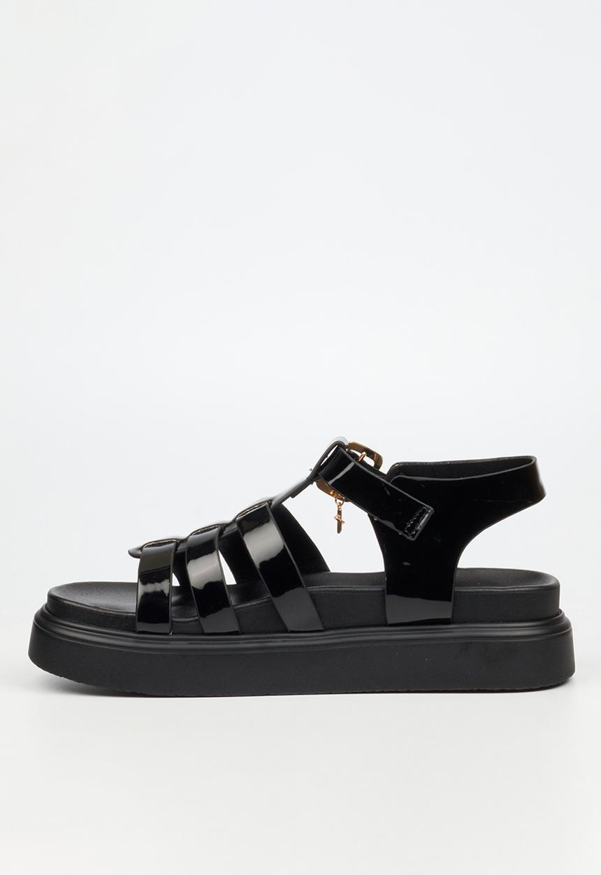 Rock & Co - Absolut 11 triple strap t-bar chunky sandal - black