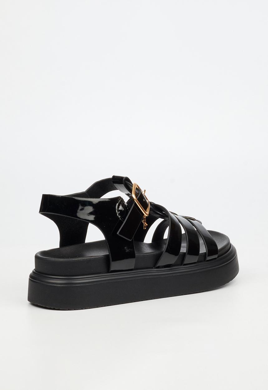 Rock & Co - Absolut 11 triple strap t-bar chunky sandal - black