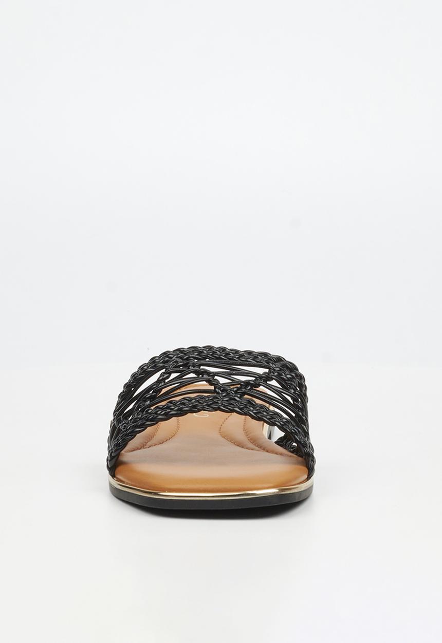 Miss Black - Elaine 3 macrame sandal - black