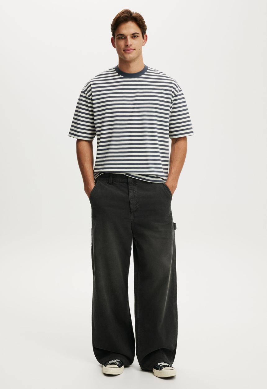 Cotton On - Super Baggy Worker Pant - Dark Charcoal Cord