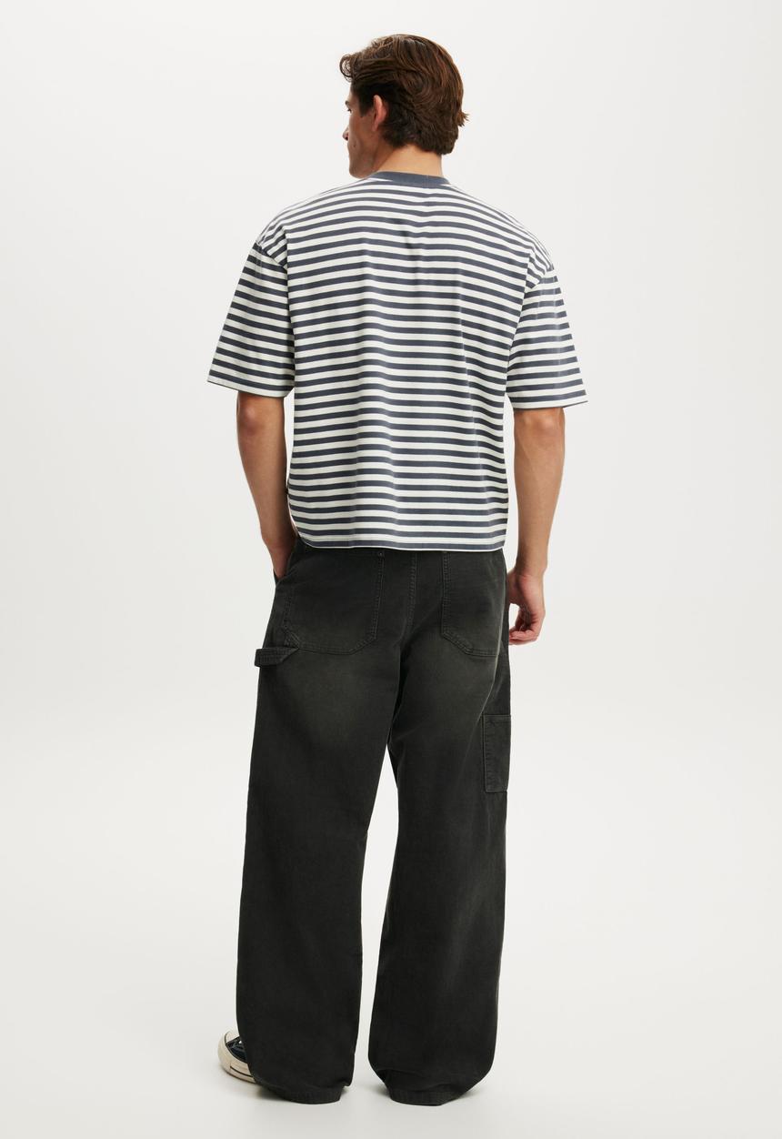 Cotton On - Super Baggy Worker Pant - Dark Charcoal Cord