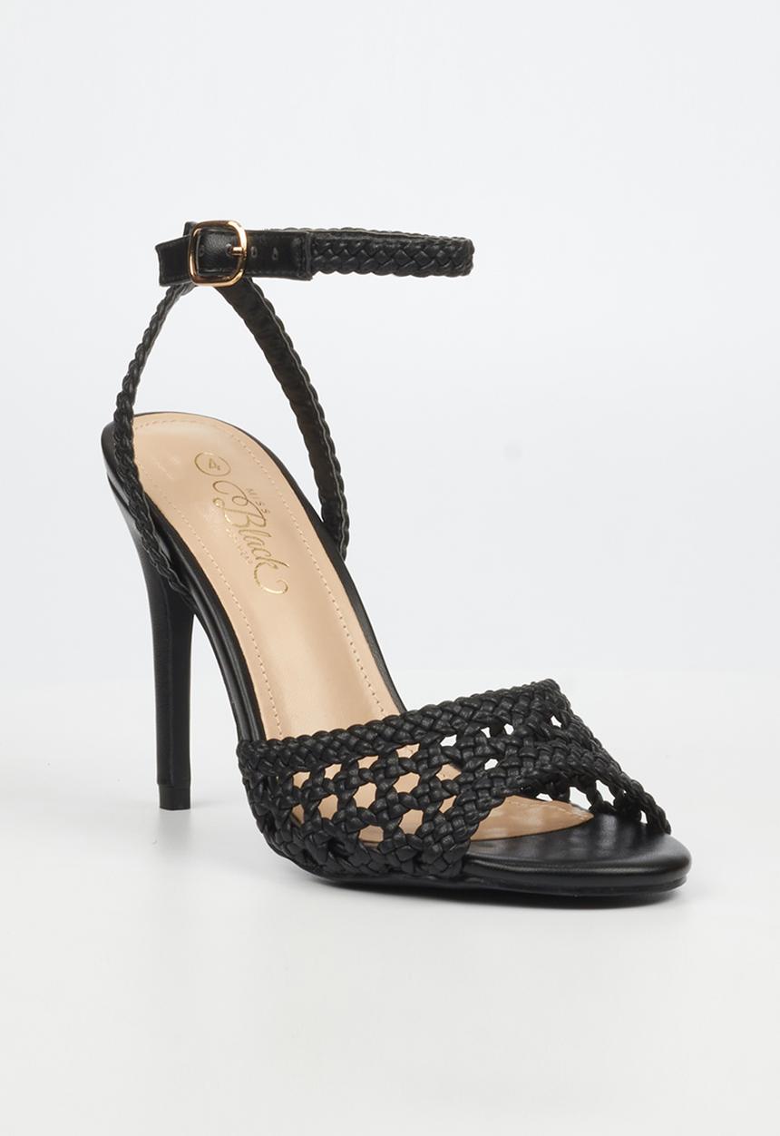 Miss Black - Jazz 52 ankle-strap macrame heel - black